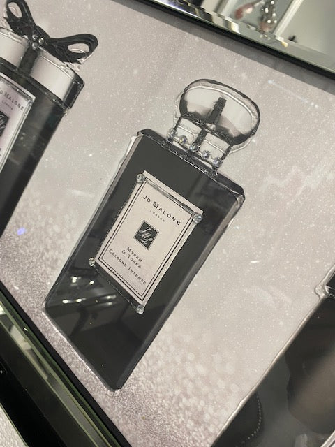 EX DISPLAY Perfume bottle picture in mirrored frame