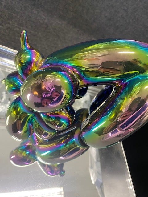 Sitting Balloon Dog Ornament Iridescent, Modern Dog Shaped Balloon Ornament