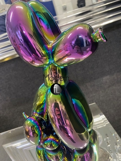 Sitting Balloon Dog Ornament Iridescent, Modern Dog Shaped Balloon Ornament