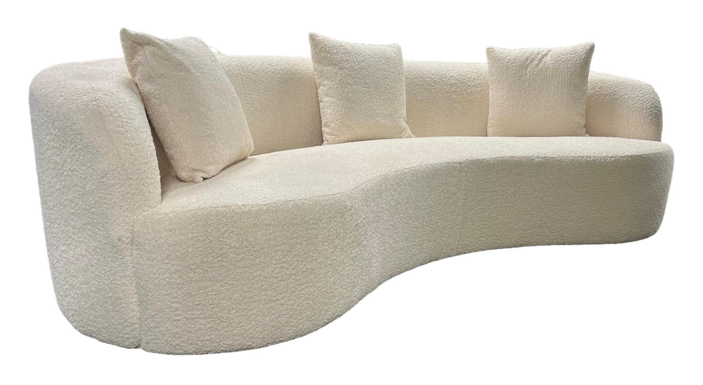 Ivory White Boucle Sofa 3 Seater