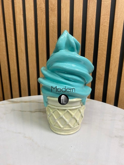 Small or large Ice Cream Ornament, Melting Ice Cream Cone Ornament