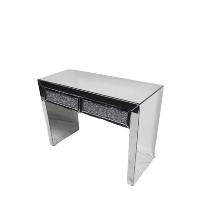 Crushed Crystal Mirrored Dressing Table with 2 Drawers