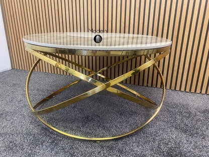 Gold Spiro Coffee Table With Sintered Stone Top