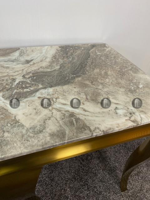 Gold Louis Side Table Natural Stone Marble Top Lamp Table Gold Leg