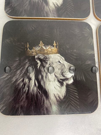 King & Queen Lion set of 4 Coasters