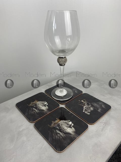 King & Queen Lion set of 4 Coasters