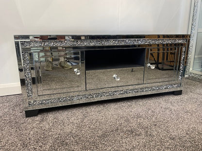 Mirrored Crushed Diamond 120 cm TV Stand