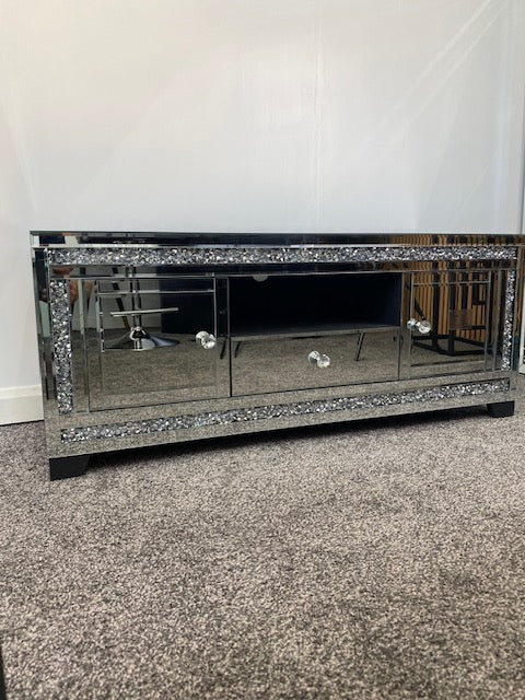 Mirrored Crushed Diamond 120 cm TV Stand