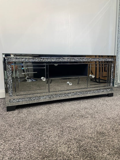 Mirrored Crushed Diamond 120 cm TV Stand