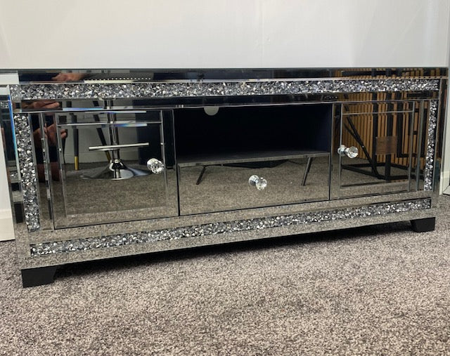 Mirrored Crushed Diamond 120 cm TV Stand