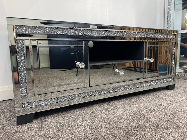 Mirrored Crushed Diamond 120 cm TV Stand