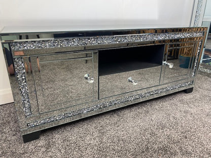 Mirrored Crushed Diamond 120 cm TV Stand