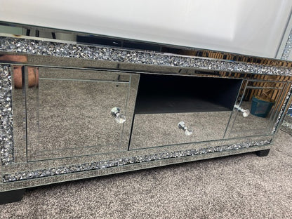 Mirrored Crushed Diamond 120 cm TV Stand