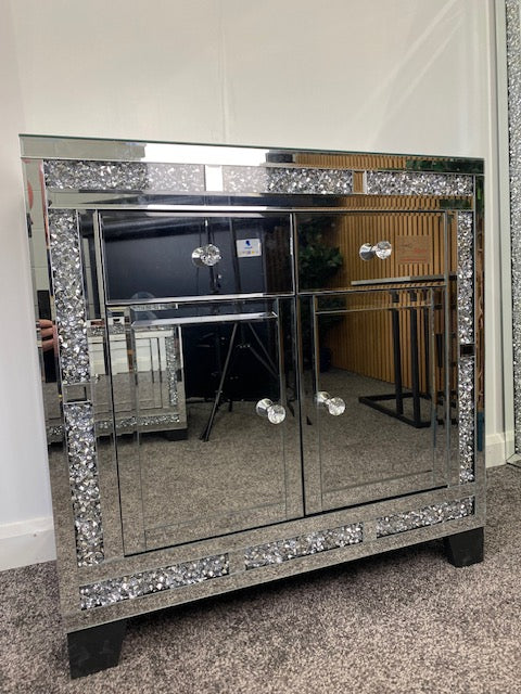 Mirrored Crushed Diamond Sideboard