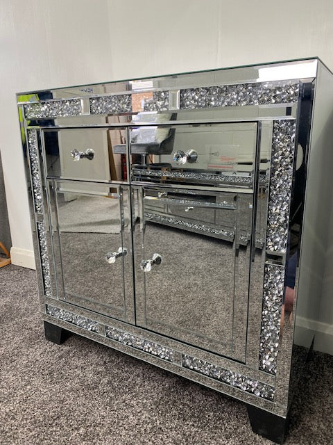 Mirrored Crushed Diamond Sideboard