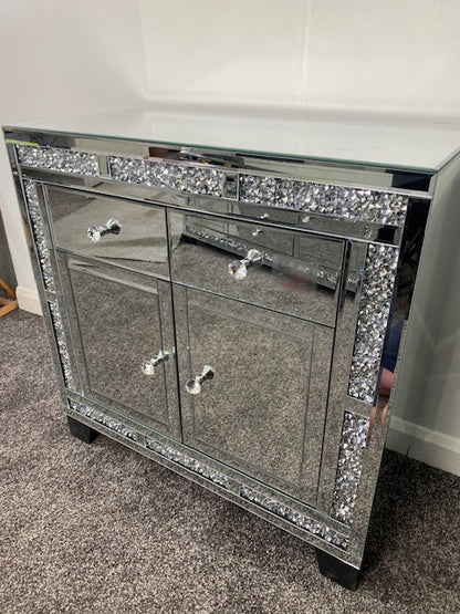 Mirrored Crushed Diamond Sideboard