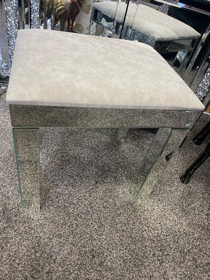 Mirror Dressing table stool with Light Grey seat