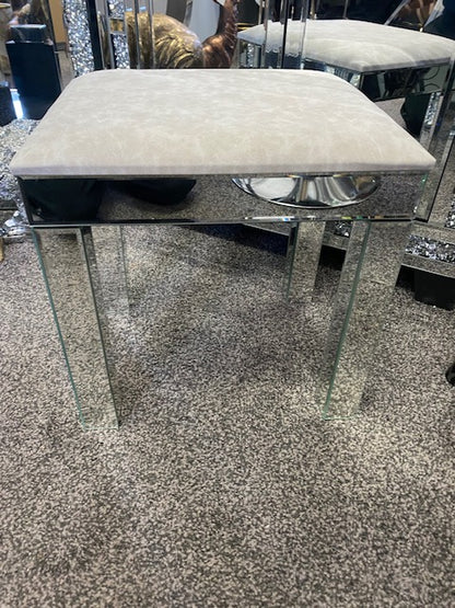 Mirror Dressing table stool with Light Grey seat