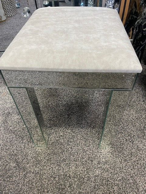 Mirror Dressing table stool with Light Grey seat