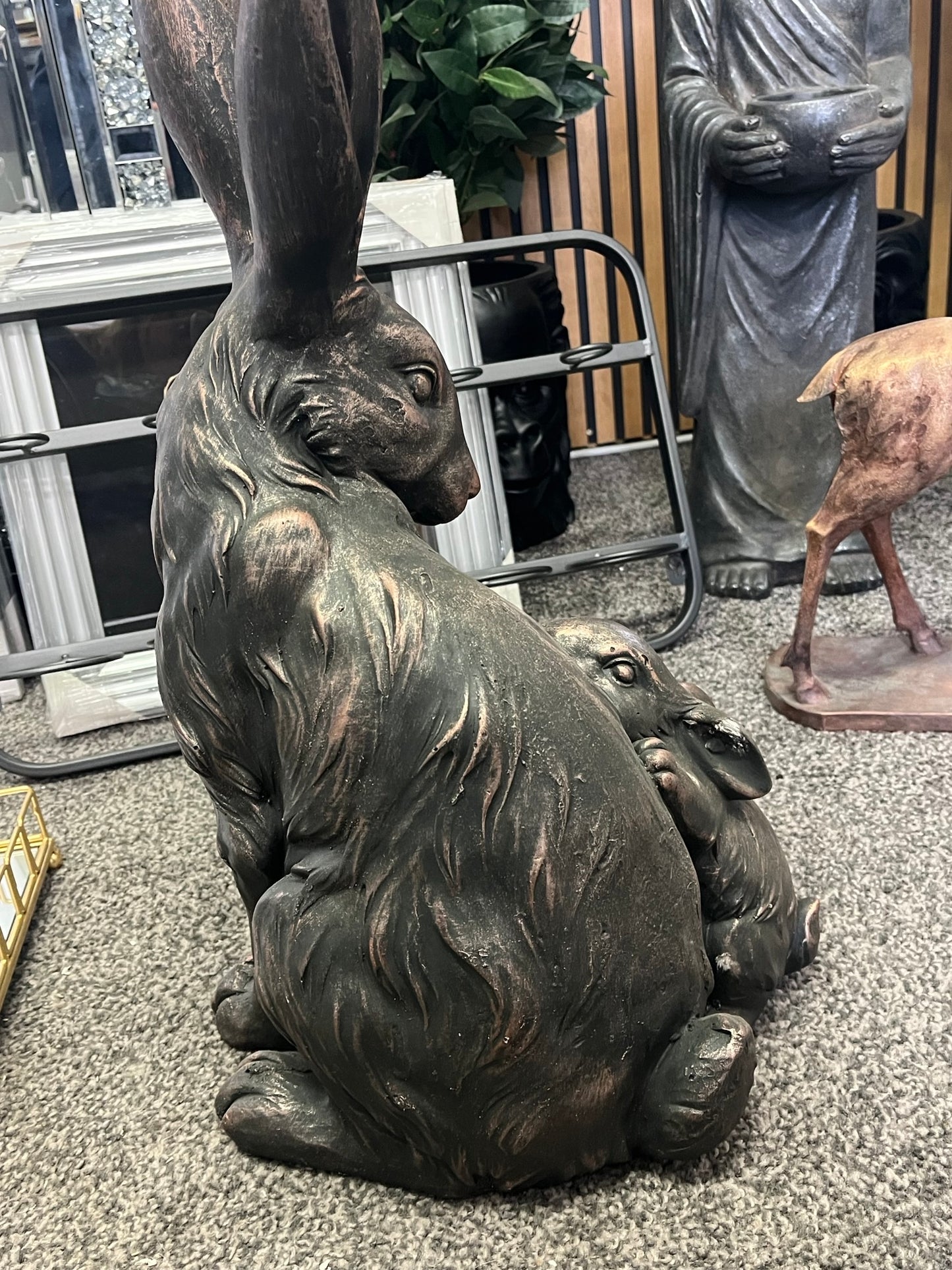 Hare With Her Baby Garden Ornament