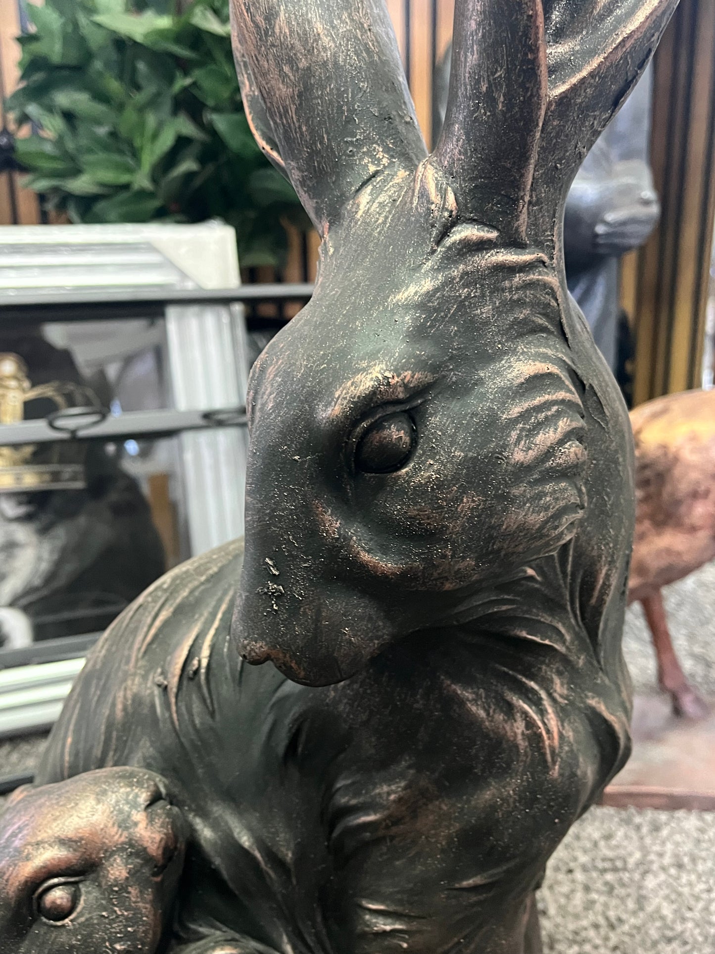 Hare With Her Baby Garden Ornament