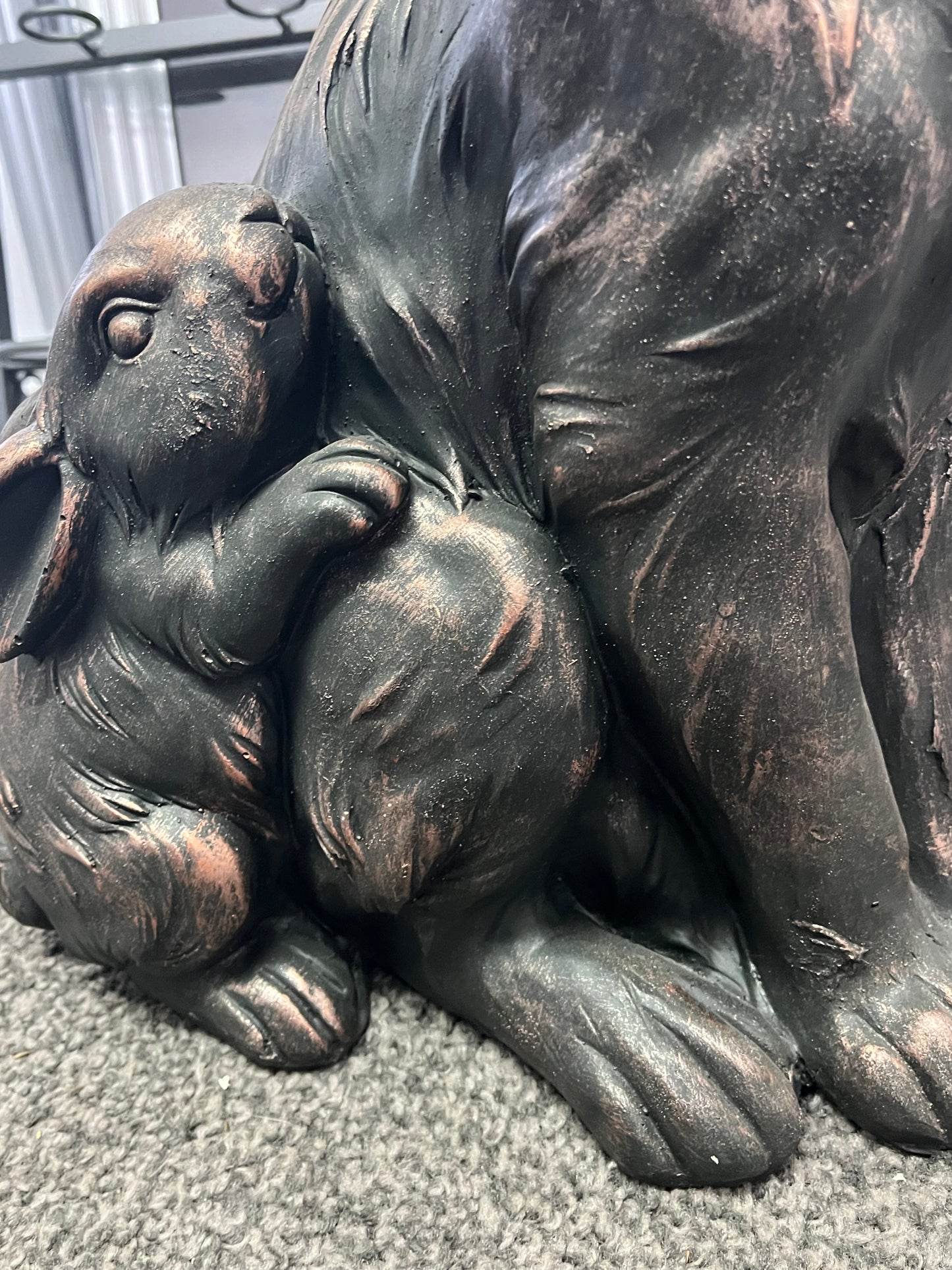 Hare With Her Baby Garden Ornament