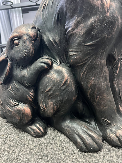 Hare With Her Baby Garden Ornament