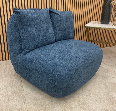 Accent snuggle swivel chair, boucle fabric accent chair