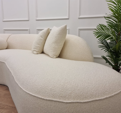 3 Seater Ivory Pebble, Ivory Boucle Sofa