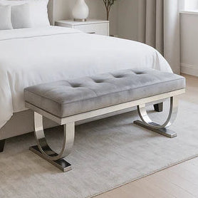 Stunning Grey velvet Arianna dining bench 130cm wide, Arianna dining bench