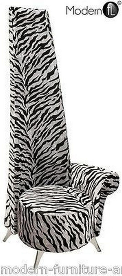 Contemporary high back feature chair, Zebra print Accent Chair