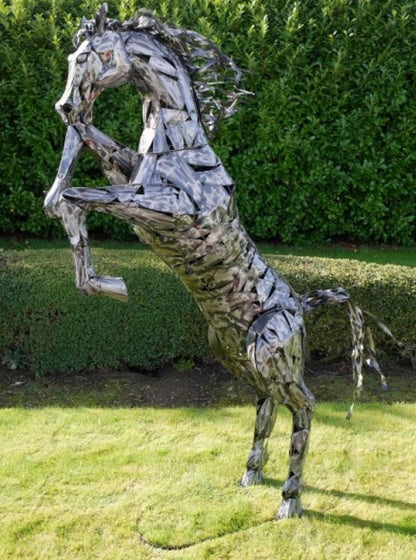 Extra Large Rearing Horse Statue 330cm high Metal Garden Ornament