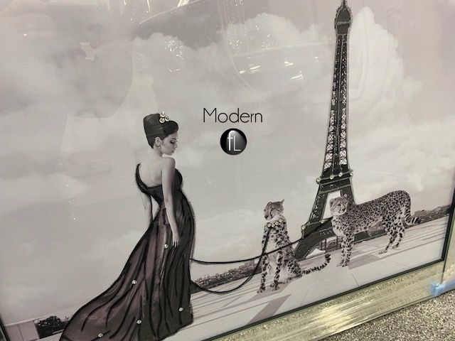 Stunning Lady in Paris Eiffel Tower with Leopards picture