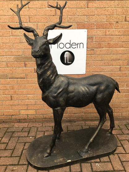 Large standing stag garden statue