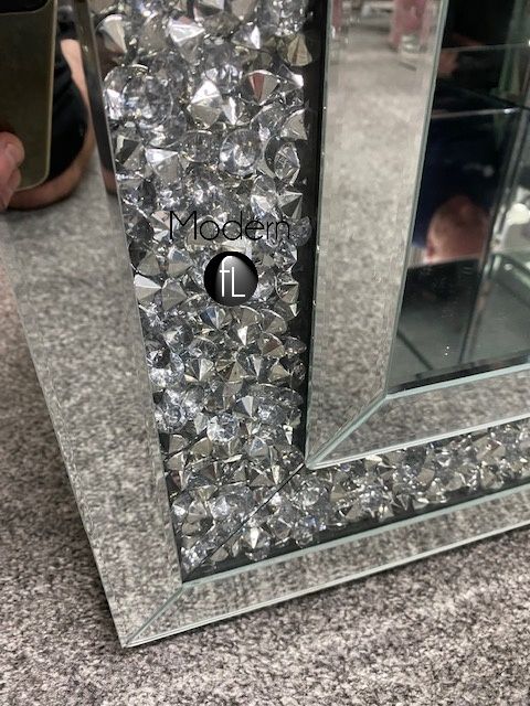 180 cm Tall crushed crystal bookcase, Glitz sparkle display cabinet