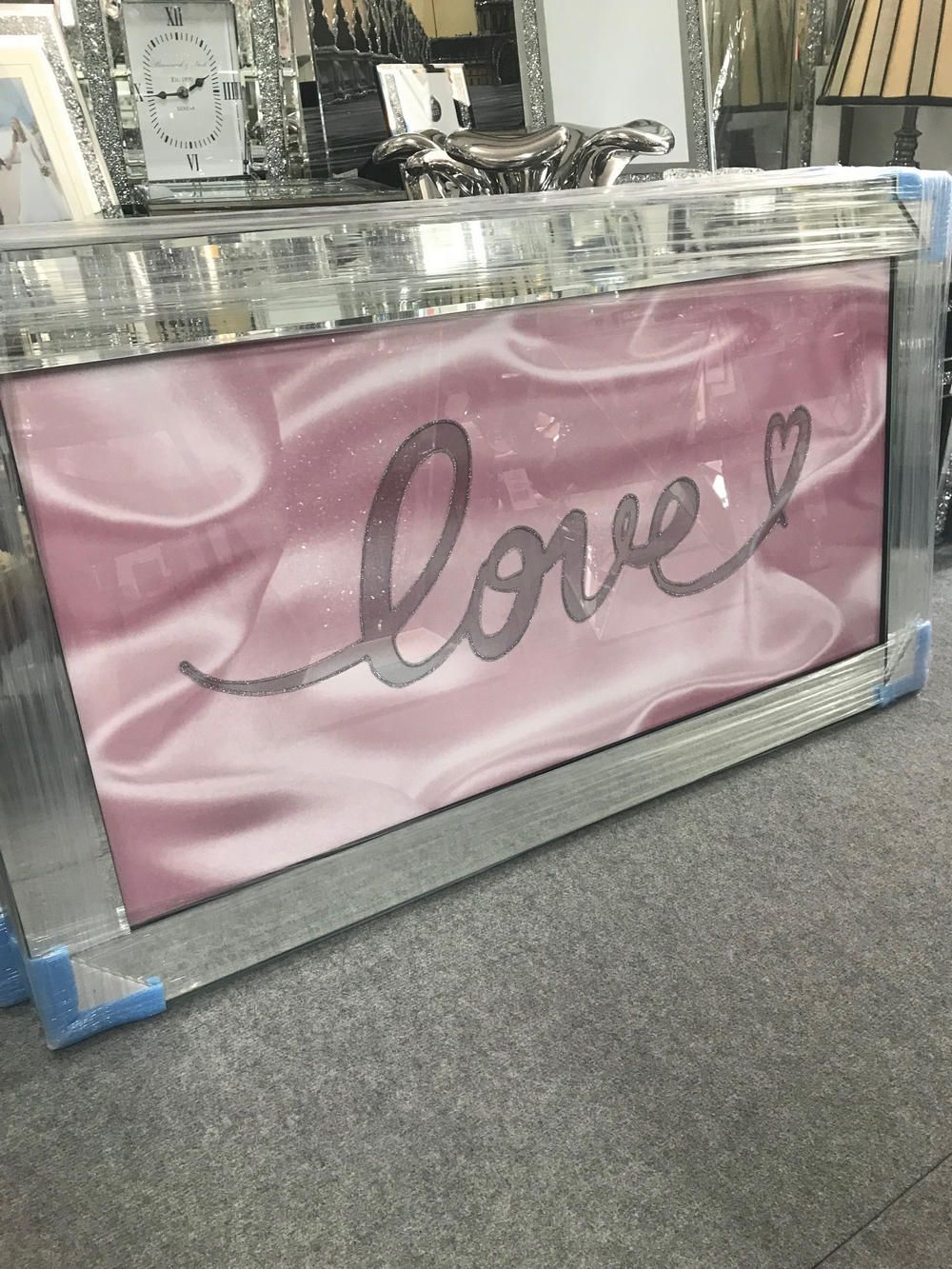 Pink love sparkle glitz mirrored picture