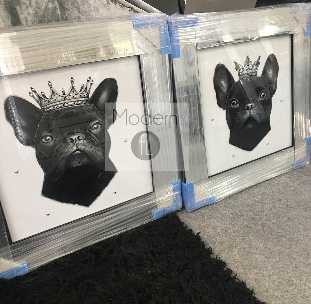 King And Queen French Bulldog, 3D Glitter Pictures