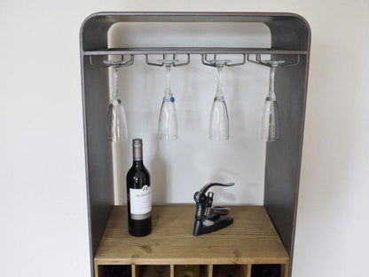 Industrial style free standing wine cabinet