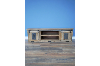 Industrial Iron Works Wooden TV Unit 160cm Wide