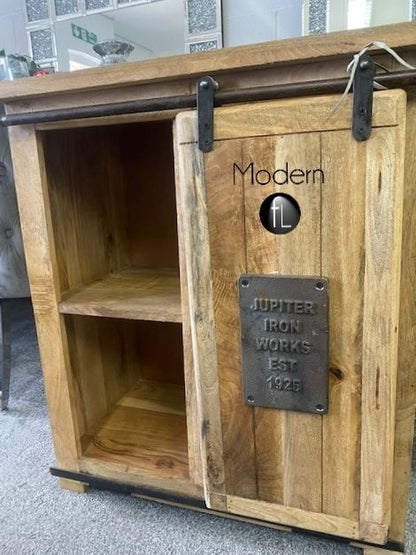 INDUSTRIAL IRON WORKS STYLE RUSTIC WOODEN SIDEBOARD