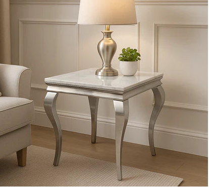 Louis Side Table with Marble Top, colour option