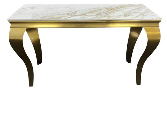 Louis Gold Console table with Ceramic top