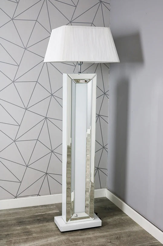 White Mirror Standard Floor Lamp