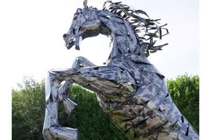 Extra Large Rearing Horse Statue 330cm high Metal Garden Ornament