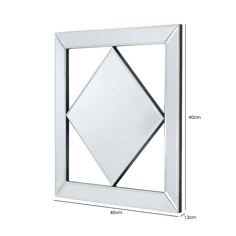 Diamond Shape Geometric Wall mirror 40cm x 40cm