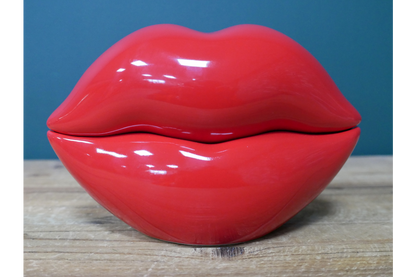 Ceramic Red Lips Ornament Tray, Funky Red Lips Ornament