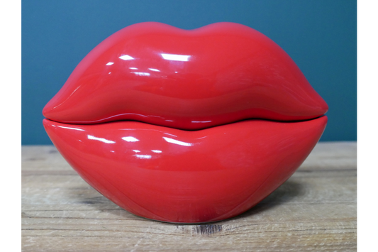 Ceramic Red Lips Ornament Tray, Funky Red Lips Ornament