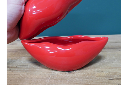 Ceramic Red Lips Ornament Tray, Funky Red Lips Ornament