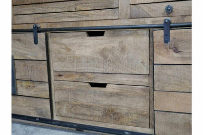 Large Wooden Sideboard Industrial Rustic Style Large Cabinet 179 cm Wide