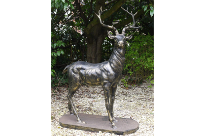 Large standing stag garden statue